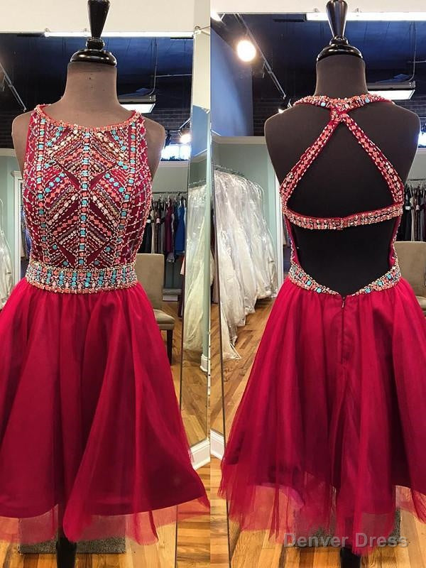 Short Prom Dress Scoop Homecoming Dress A Line Homecoming Dresses Main image