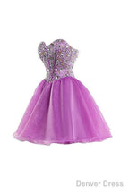 Short Purple Homecoming Dress Short Prom Dresses With Beading