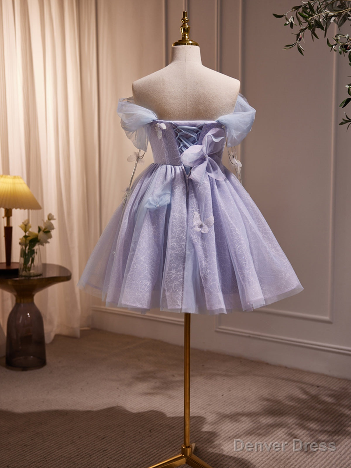 Short Purple Tulle Prom Dress, Short Purple Tulle Prom Homecoming Dresses