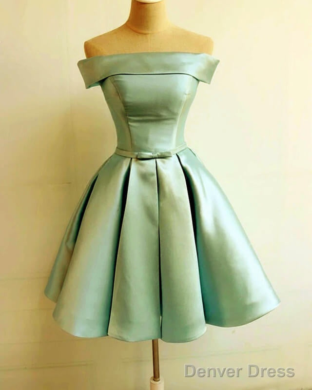 Short Sage Green Homecoming Dresses Satin Main image
