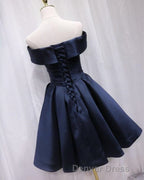Short Satin Off Shoulder Homecoming Dresses For Prom