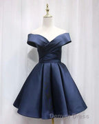 Short Satin Off Shoulder Homecoming Dresses For Prom