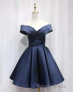 Short Satin Off Shoulder Homecoming Dresses For Prom