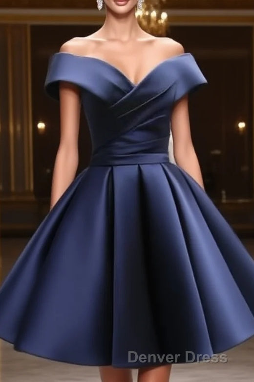 Short Satin Off Shoulder Homecoming Dresses For Prom Main image
