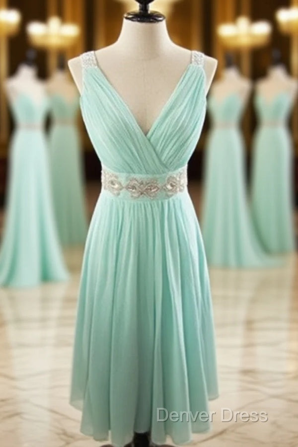 Short Seafoam Blue Prom Dress/Homecoming Dress/Bridesmaid Dress/Wedding Prom Dress/Mini Dresses Main image