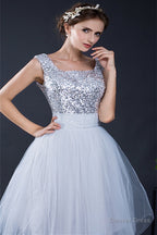 Short Sequin Tulle Lace up Knee length Homecoming Dresses