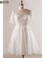 Short Sleeve Appliques White Plus Size Unique Lace Wedding Dresses