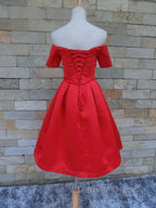 Short Sleeves Short Prom Dress, Short Sleeves Short Prom Homecoming Graduation Dresses