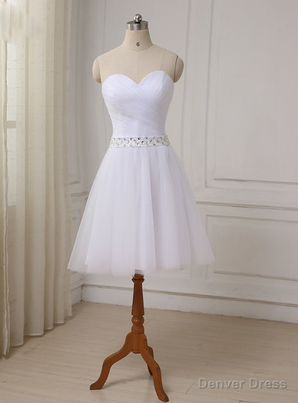 Short Sweetheart Tulle Bridal Little White Wedding Dress Main image