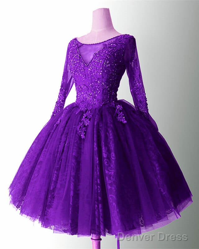 Short Tulle Ball Gown Lace Long Sleeve Dress Main image