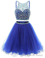 Short Tulle Beading Homecoming Dresses