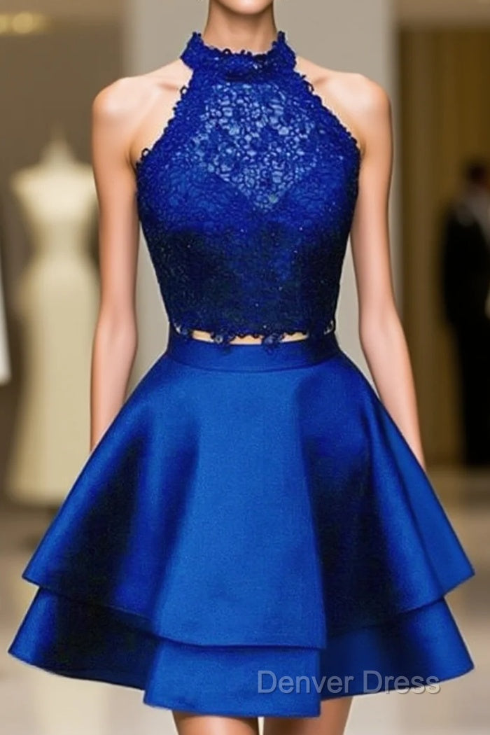 Short Two Piece Prom Dresses Halter Main image