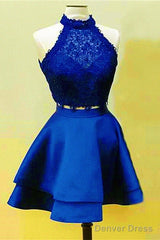 Short Two Piece Prom Dress Halter