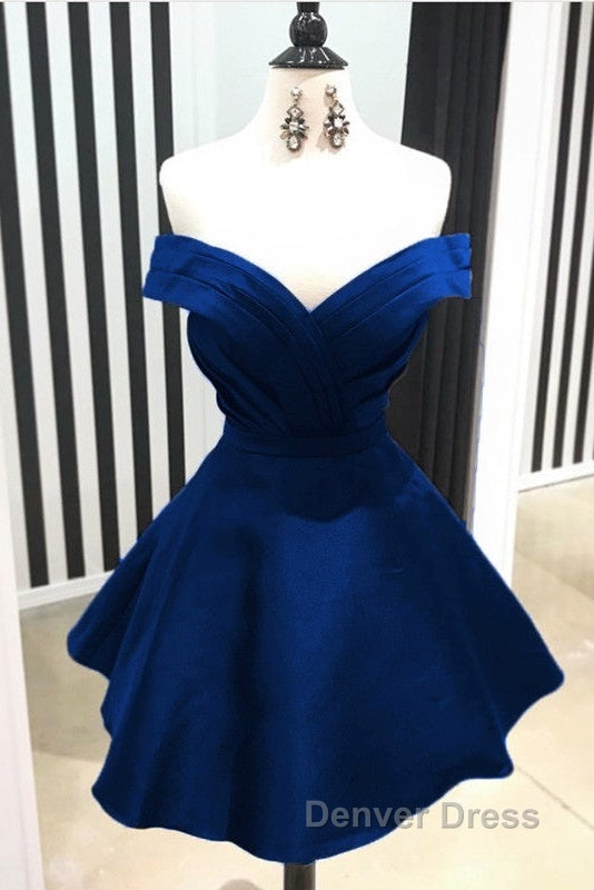 Short V Neck Off The Shoulder Homecoming Dresses