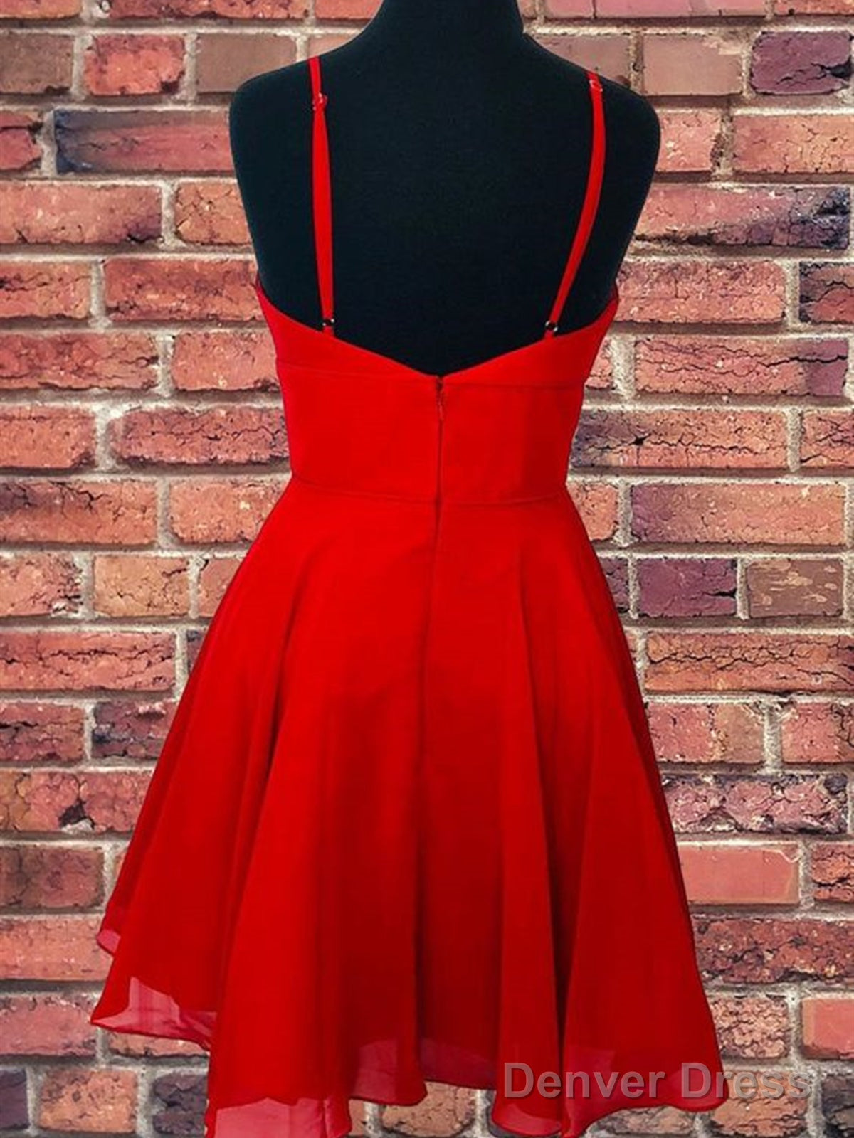 Short V Neck Red Prom Dress, V Neck Short Red Graduation Homecoming Dresses Secondary image