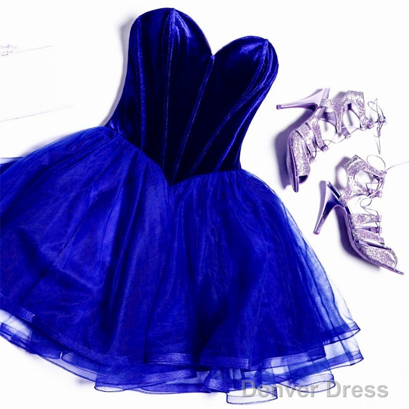 Short Velvet Corset Tulle Homecoming Dresses