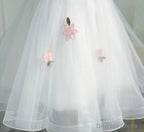 Short White Floral Prom Dress, Short White Floral Prom Homecoming Dresses