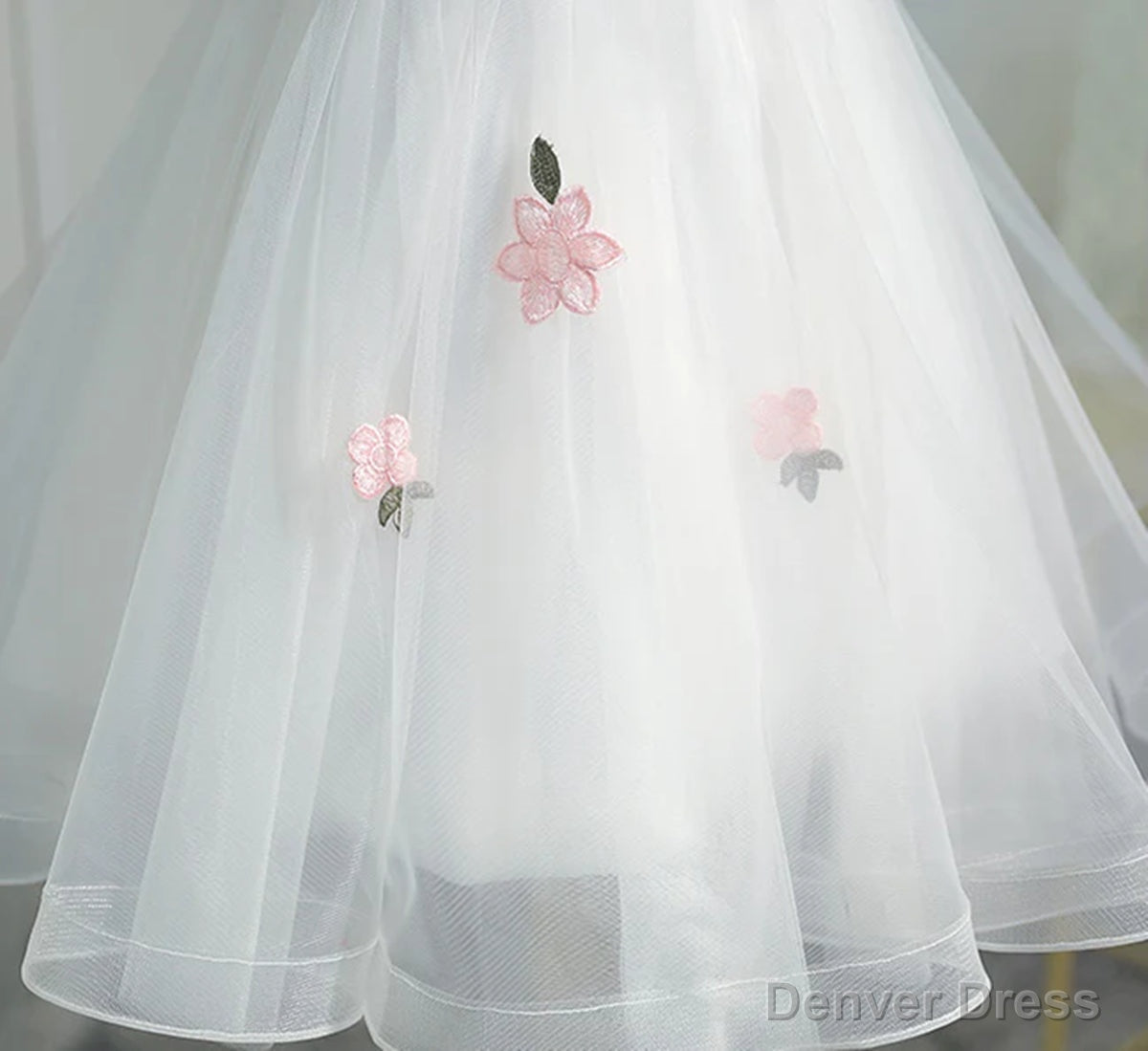 Short White Floral Prom Dress, Short White Floral Prom Homecoming Dresses