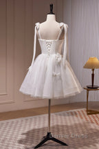 Short White Prom Dress, Short White Prom Homecoming Dresses