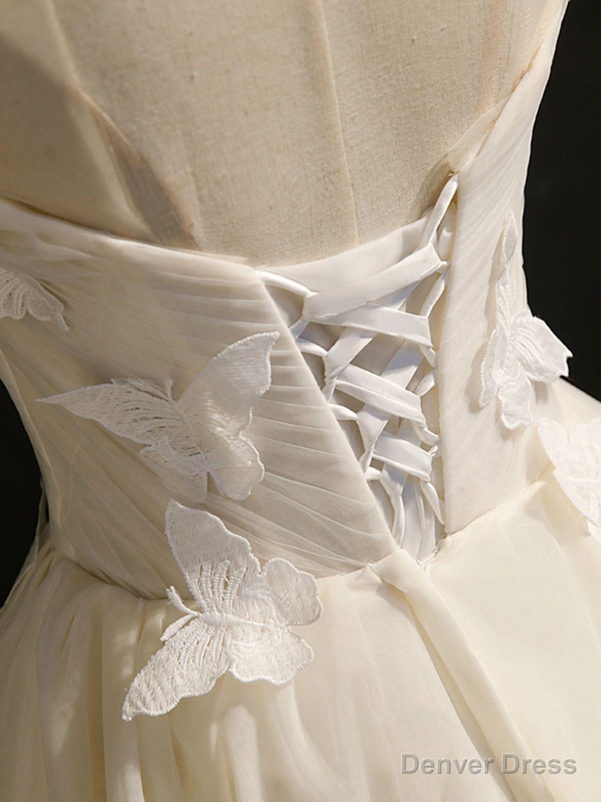 Short White Prom Dress with Butterfly, Short White Prom Homecoming Dresses