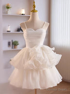 Short White Tulle Prom Dress, Short White Tulle Prom Homecoming Dresses