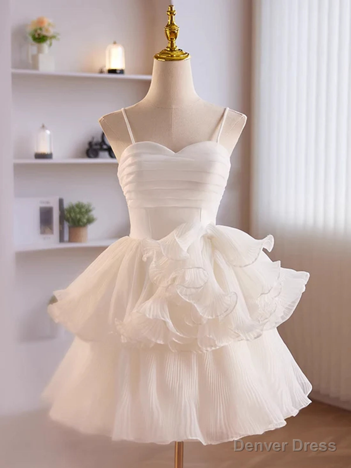 Short White Tulle Prom Dress, Short White Tulle Prom Homecoming Dresses
