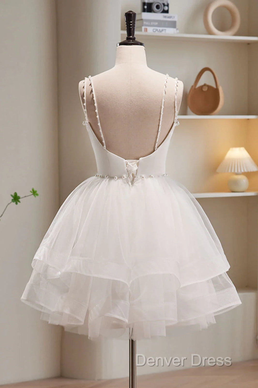 Short White Tulle Prom Dress, Short White Tulle Homecoming Graduation Dresses