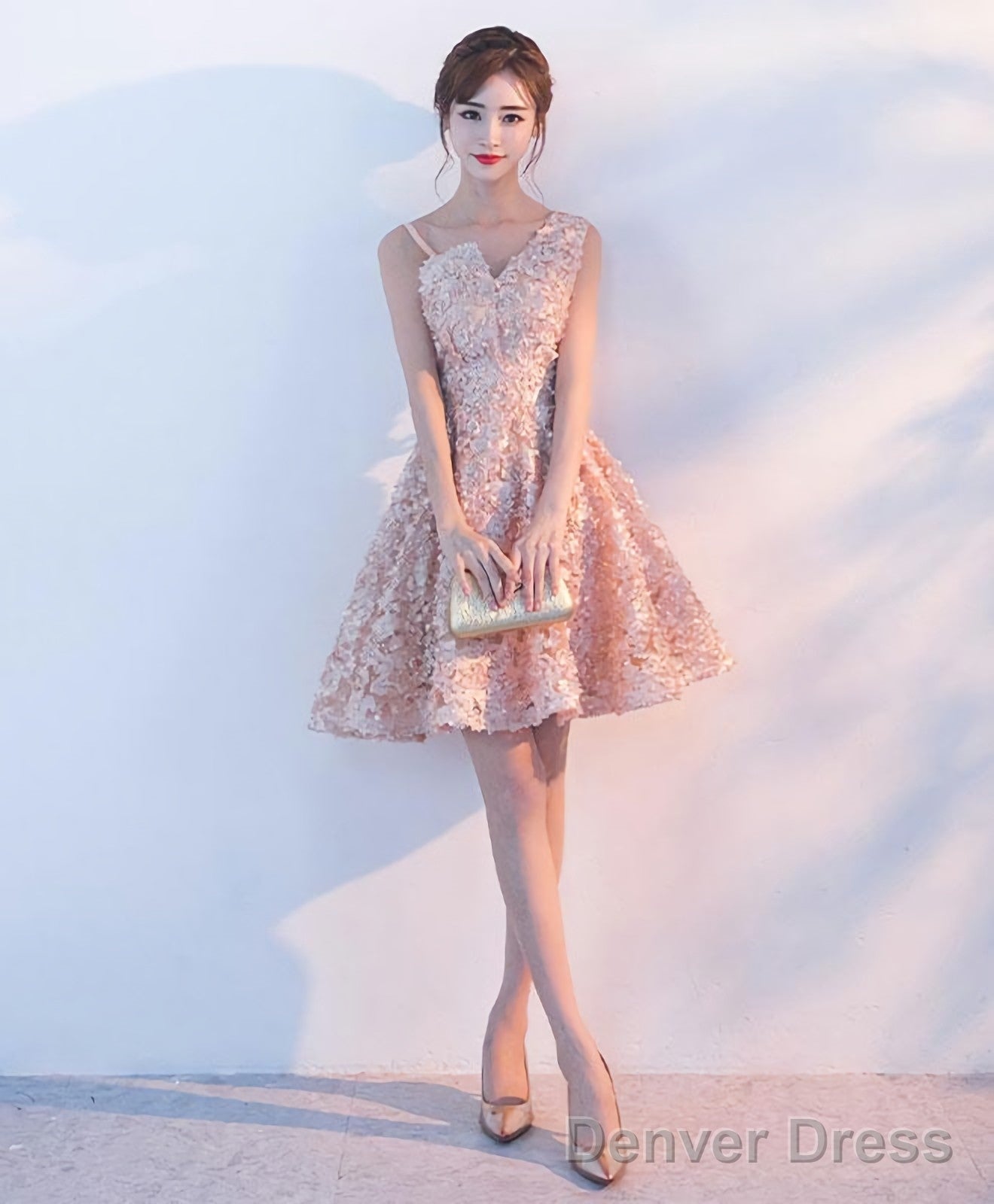Cute A Line One Shoulder Short Prom Dress Homecoming Dresses