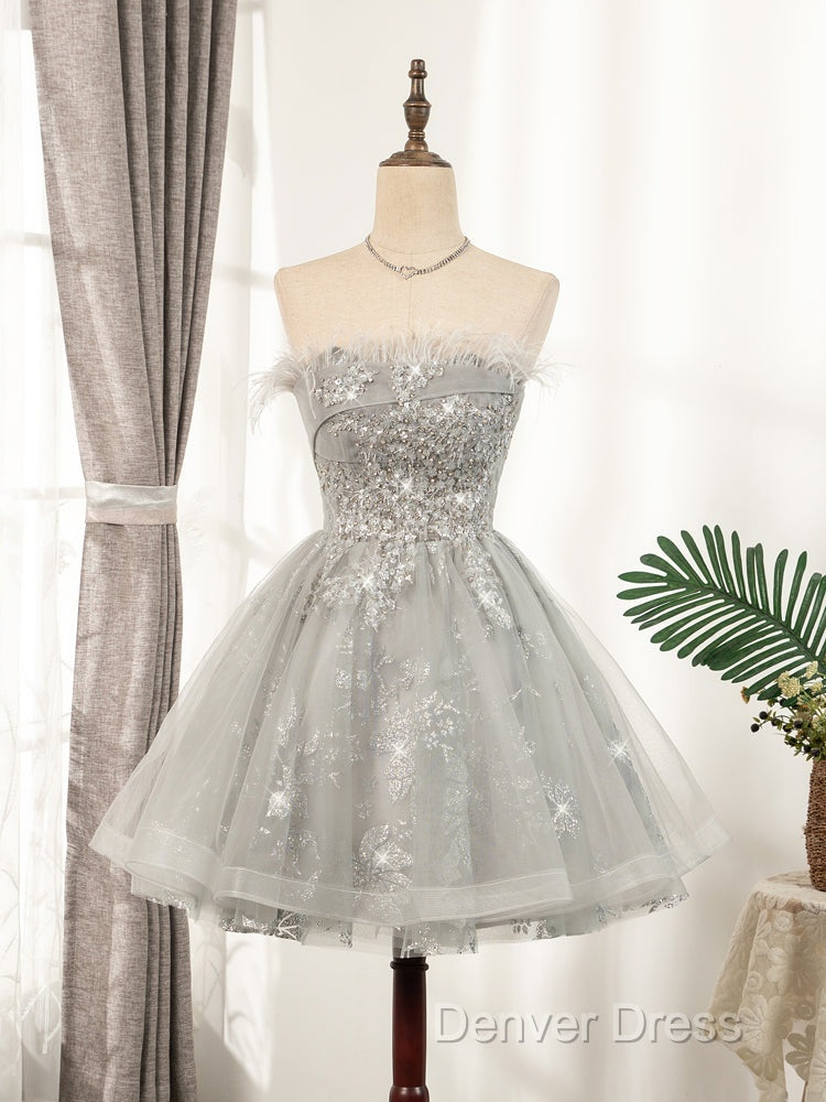 Silver Hoco Dresses Short Homecoming Dresses Secondary image