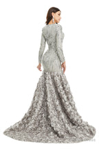 Sequins Mermaid Long V Neck Prom Dresses Full Sleeve