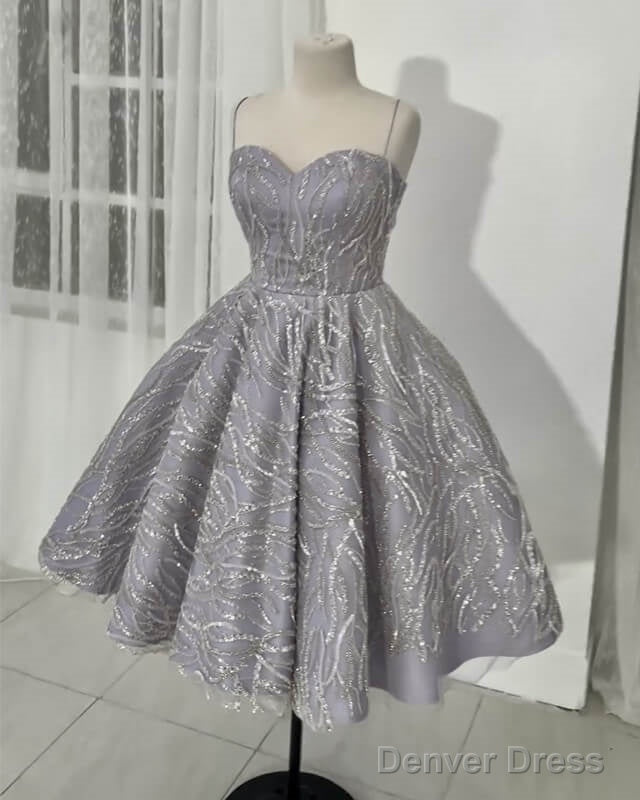 Silver Sparkly Midi Homecoming Dresses