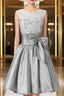 Silver Taffeta Short Homecoming Dress Prom Dresses