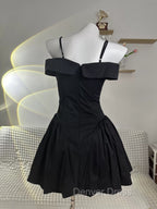 Simple A Line Black Off The Shoulder Homecoming Dresses 18Th Birthday Outfits