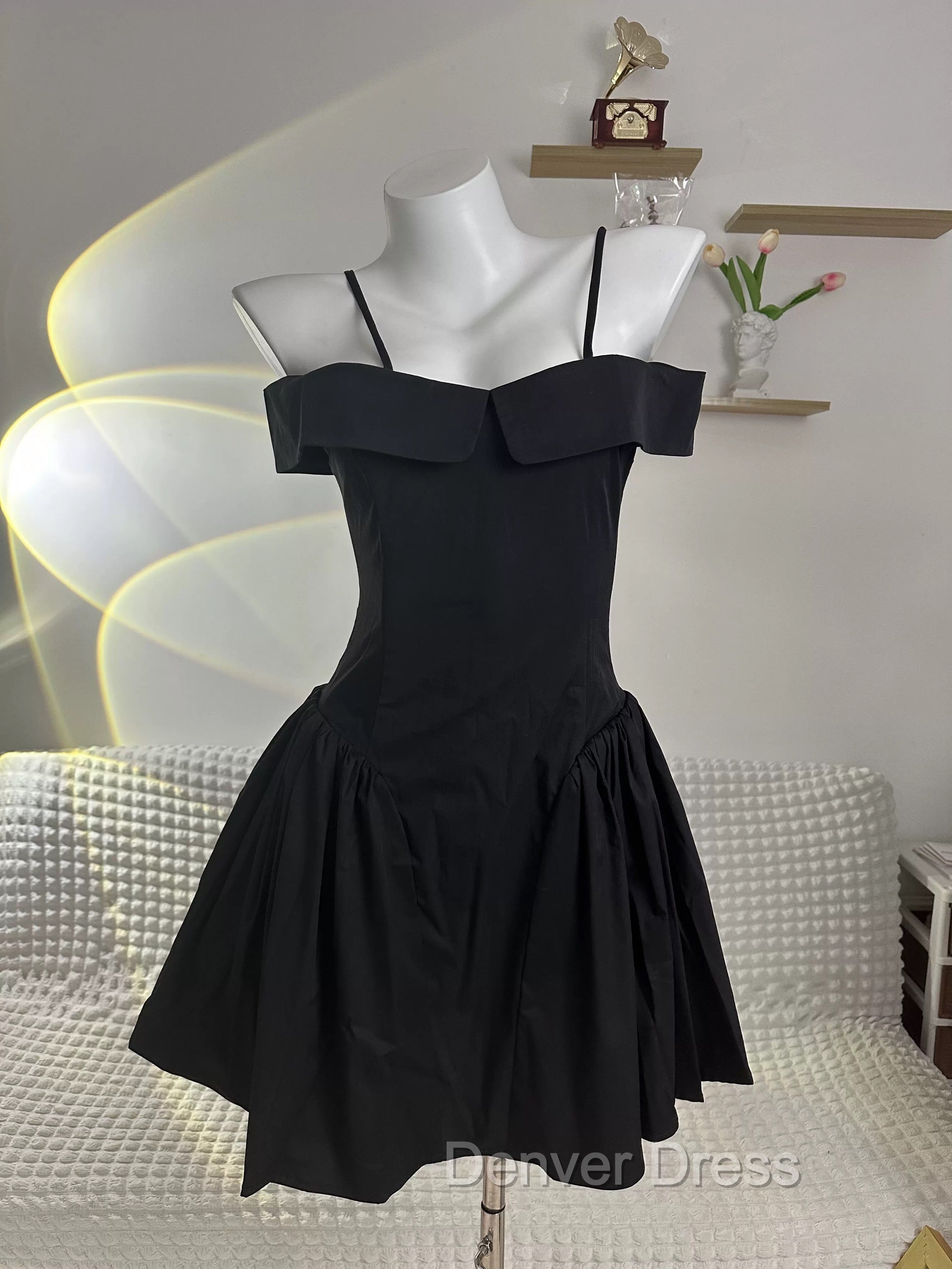 Simple A Line Black Off The Shoulder Homecoming Dresses 18Th Birthday Outfits