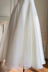 Simple A-Line Chiffon Short Ivory Prom Dress, Simple Ivory Bridesmaid Dress