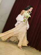Simple A Line Spaghetti Strap Light Champagne Satin Prom Dress