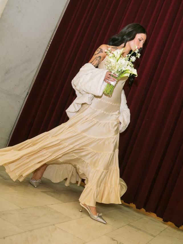 Simple A Line Spaghetti Strap Light Champagne Satin Prom Dress