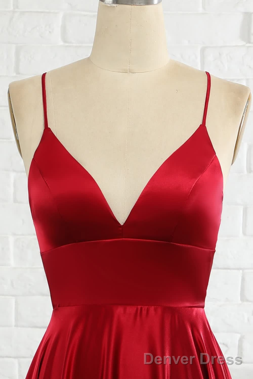 Simple A Line Spaghetti Straps Burgundy Long Prom Dresses with Cirss Cross Back