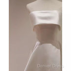 Simple A Line Strapless Satin Ivory Wedding Dresses