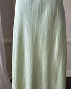 Simple A Line Straps Mint Green Long Prom Dresses