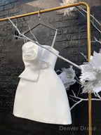 Simple A Line Straps White Homecoming Dresses 16Th Birthday Outfits