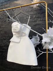Simple A Line Straps White Homecoming Dresses 16Th Birthday Outfits