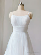 Simple Aline Tulle Green Short Prom Dress, Tulle Green Homecoming Dress