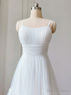 Simple Aline Tulle Green Short Prom Dress, Tulle Green Homecoming Dresses