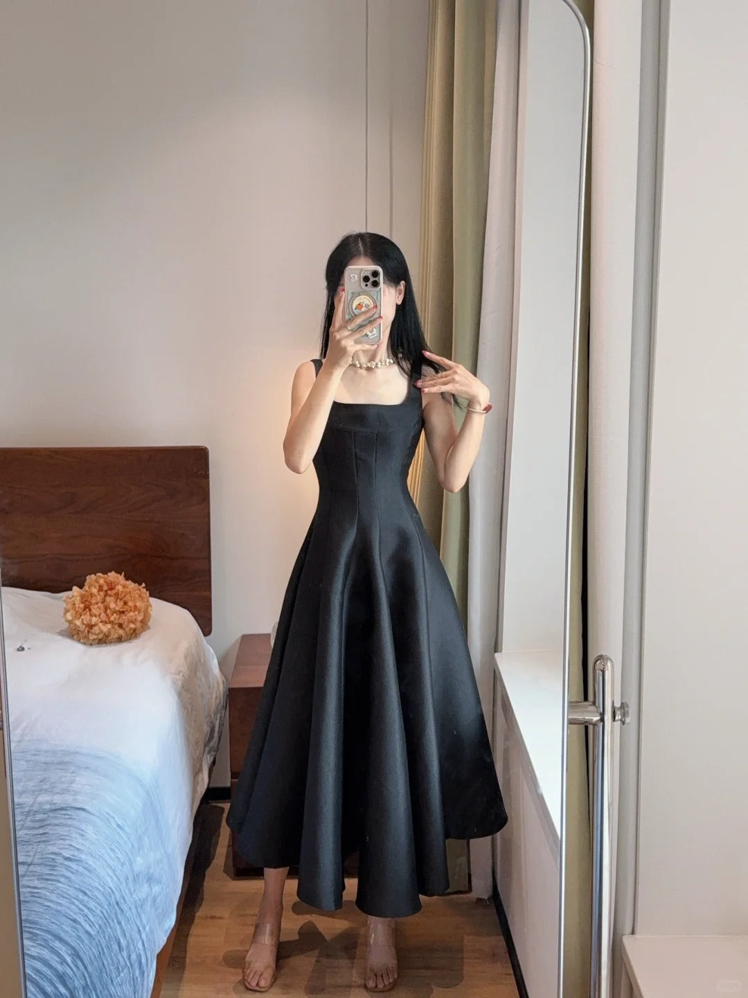 Simple And Elegant Pink A-Line Square Neck Halter Satin Prom Dresses Evening Dresses