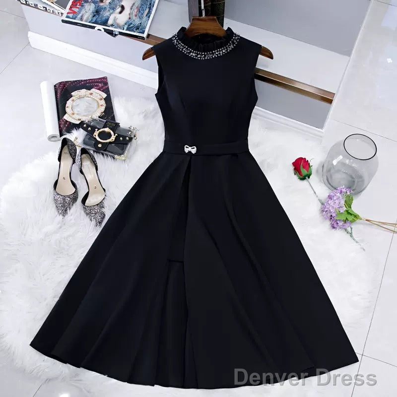 Simple Black Hoco Dress Short Homecoming Dresses Main image
