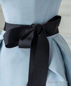 Simple Blue Satin Long Prom Dress, Blue Long Prom Dresses