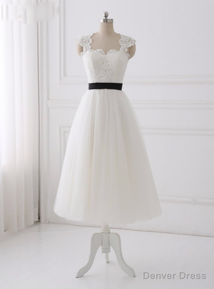 Simple Bohemian Tea Length Wedding Dresses Main image