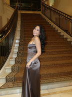 Simple Brown Spaghetti Straps A Line Prom Dress