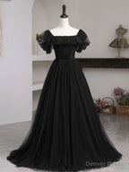 Simple Burgundy A Line Long Prom Dress, Burgundy Bridesmaid Dresses